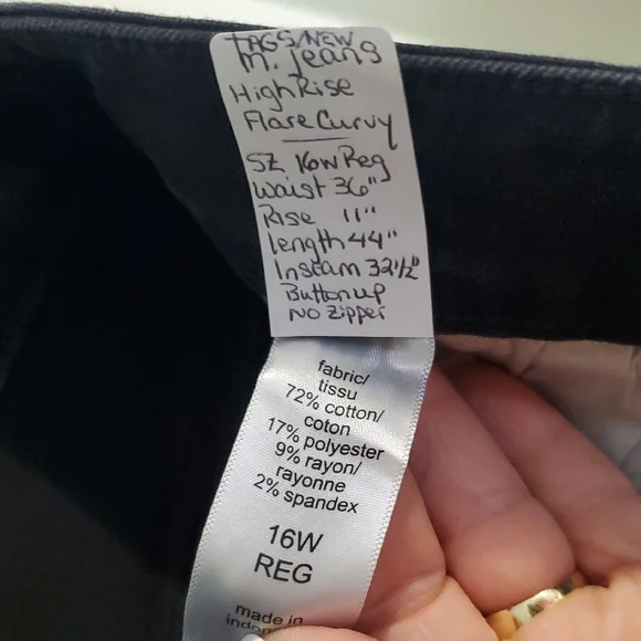 Plus size Women's Black Flare Jeans - Picture 2 of 6